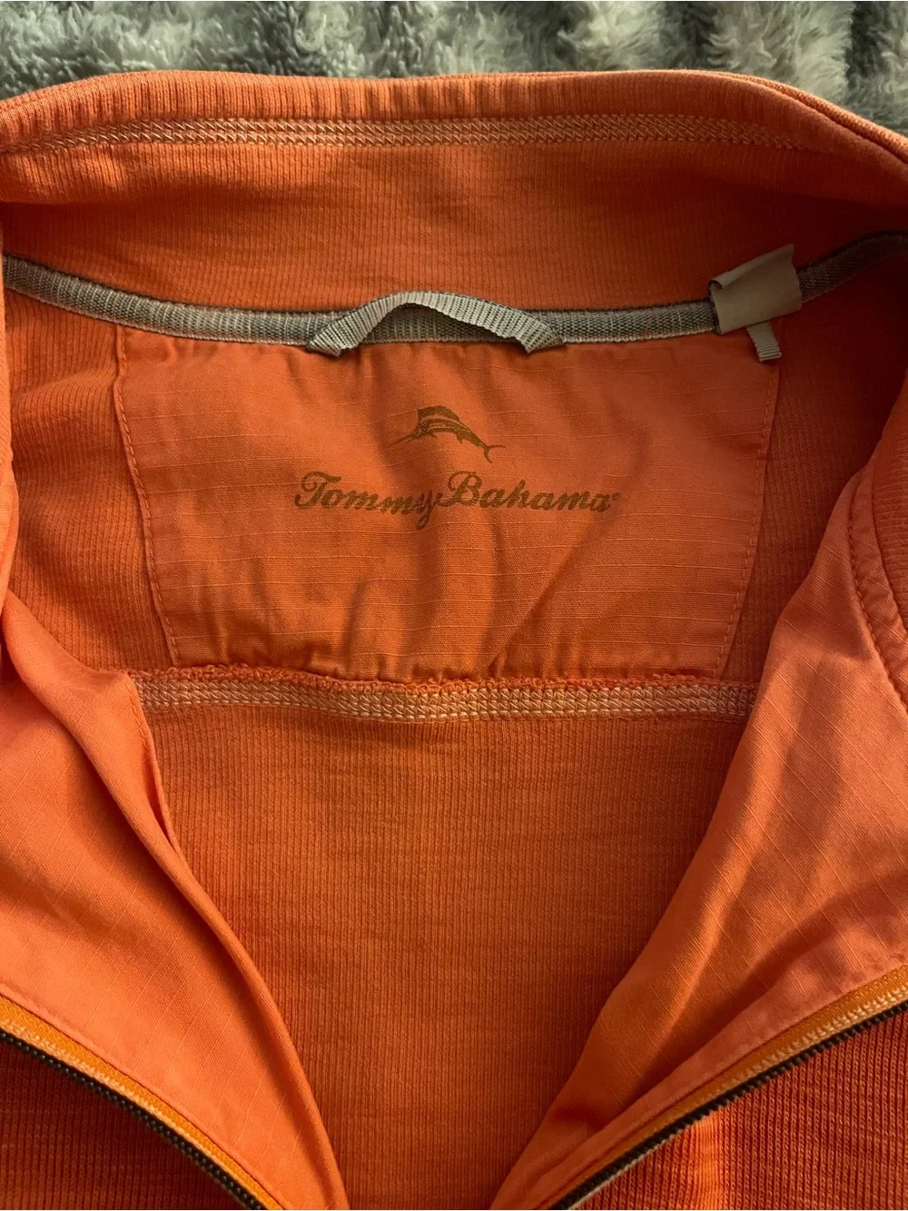 Tommy Bahama Montego Bay Textured Cotton Half Zip Pullover.